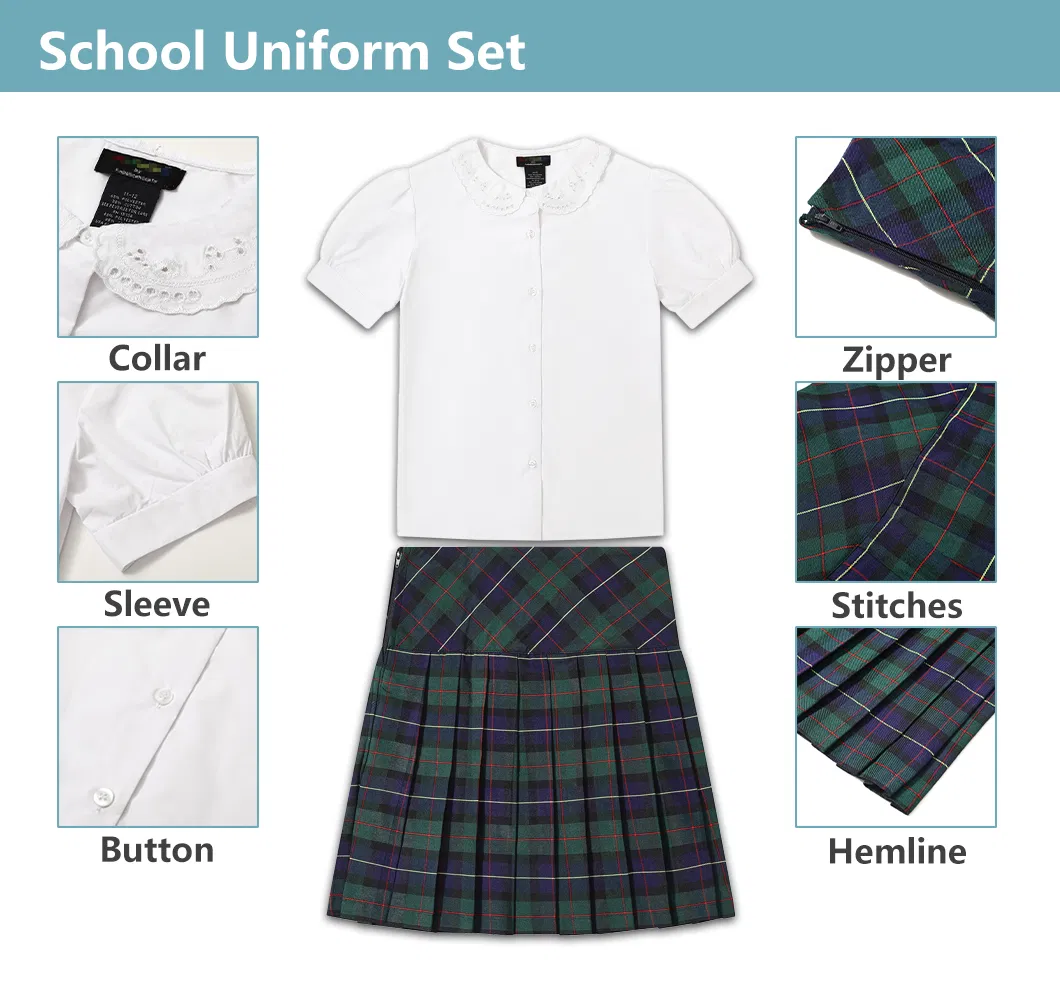 Conjunto de ropa escolar fabricado para niñas estudiantes