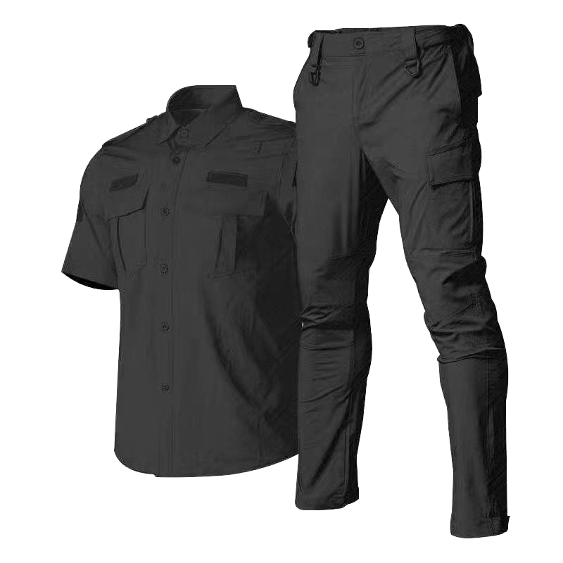 Uniformes de seguridad de manga corta con diseño de logo azul unisex de Vanda