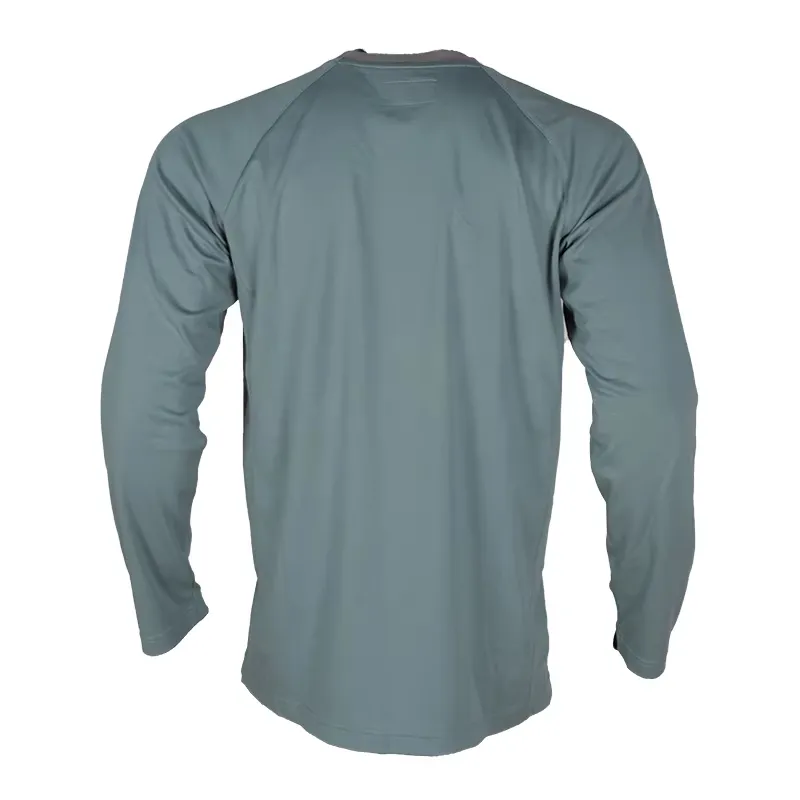 Custom Logo Quick Dry Long Sleeve Performance T-Shirt Contrast Raglan Sleeves Lightweight Outdoor Working Uniform Factory Direct Supply