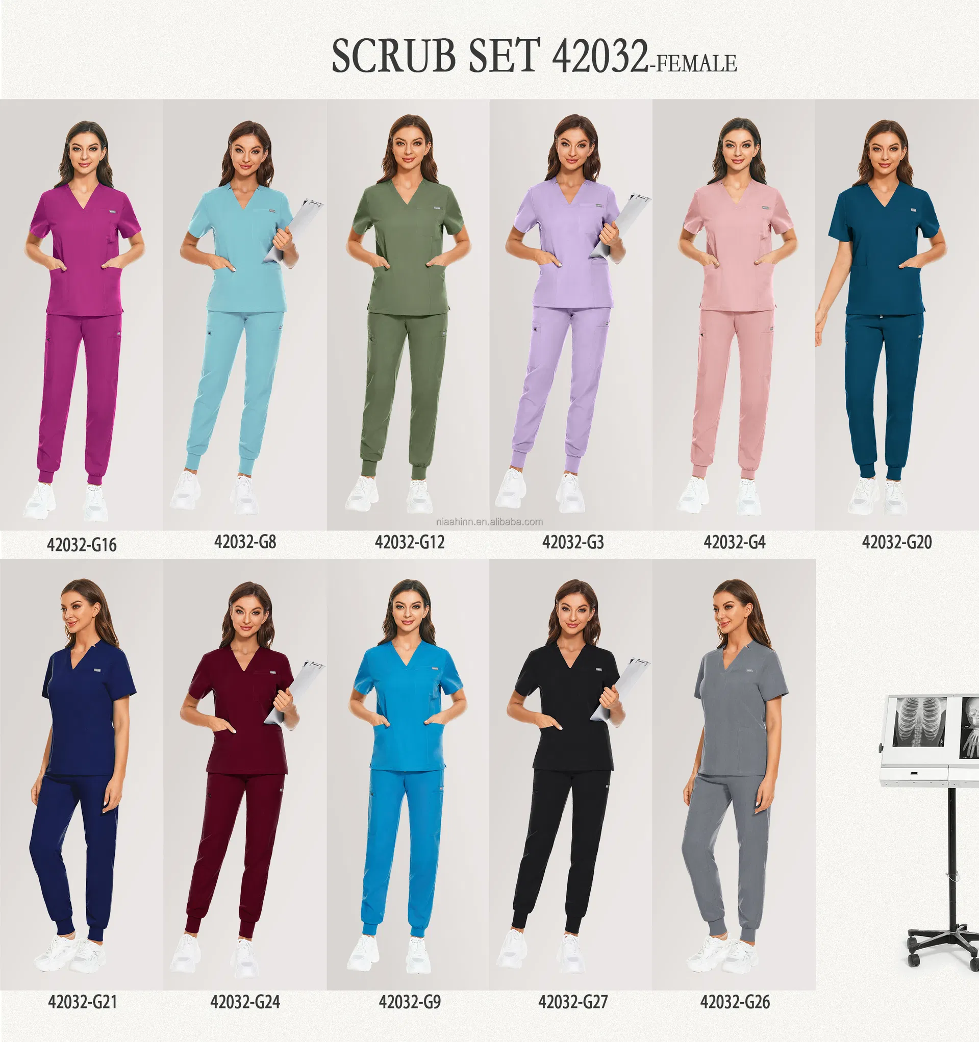 Diseño de scrubs con bolsillos