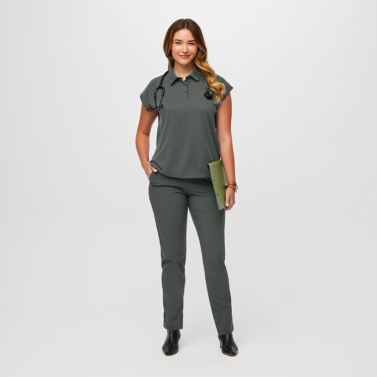 Conjuntos de uniformes de polo con hombros caídos, scrubs elásticos, uniforme médico, scrubs de hospital, scrubs de enfermería