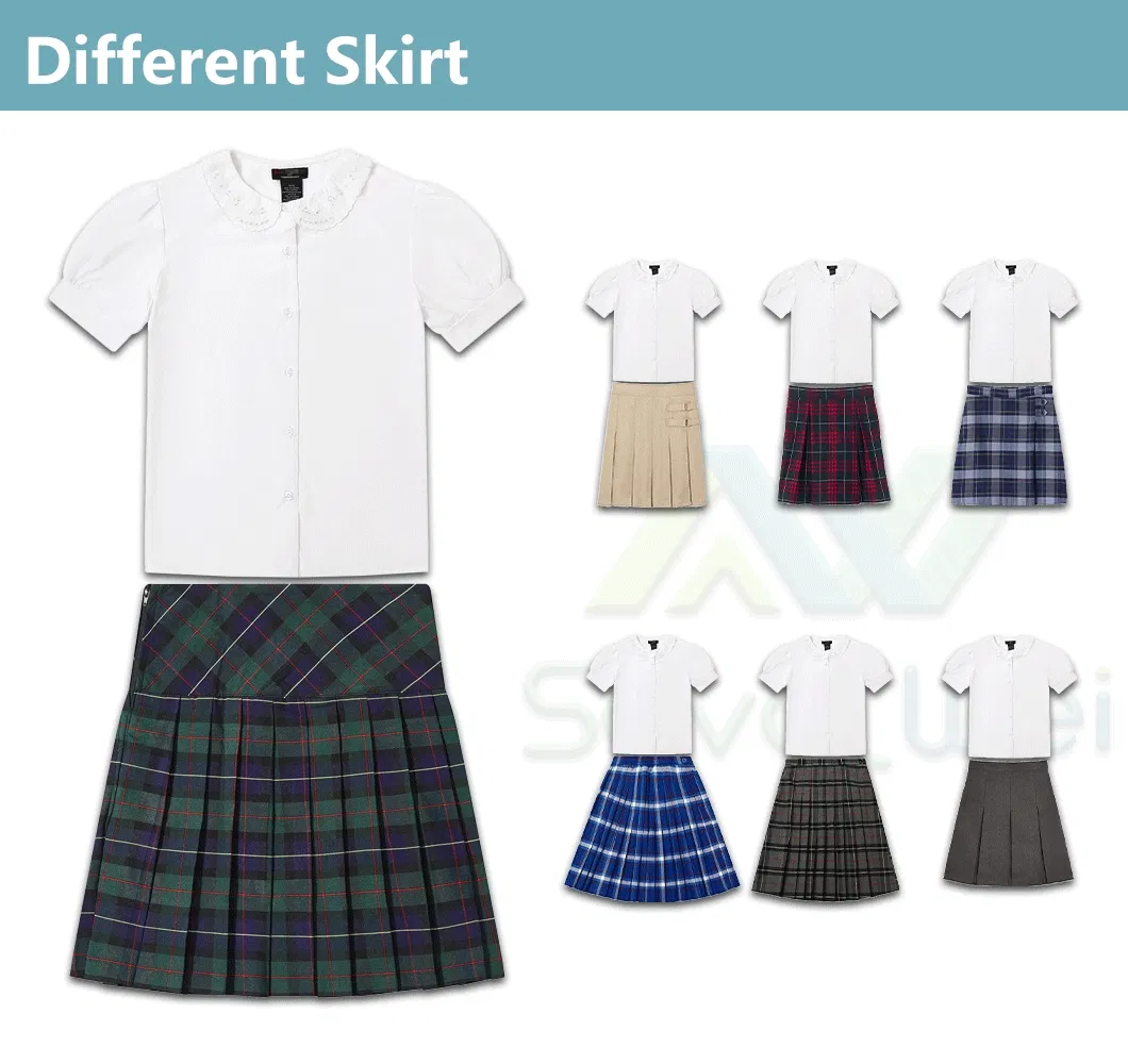 Conjunto de ropa escolar fabricado para niñas estudiantes