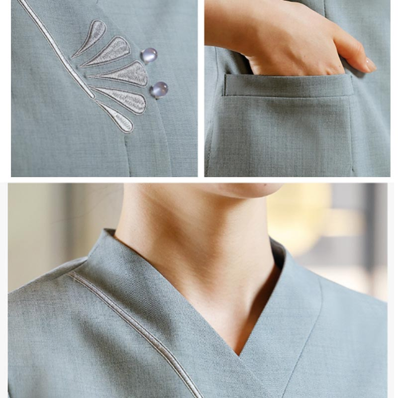 Uniforme de personal de limpieza con logo impreso personalizado para limpieza de oficinas