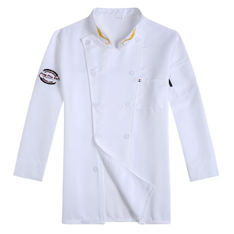Chaqueta de chef unisex personalizada de manga larga para hombres, uniforme de trabajo de chef
