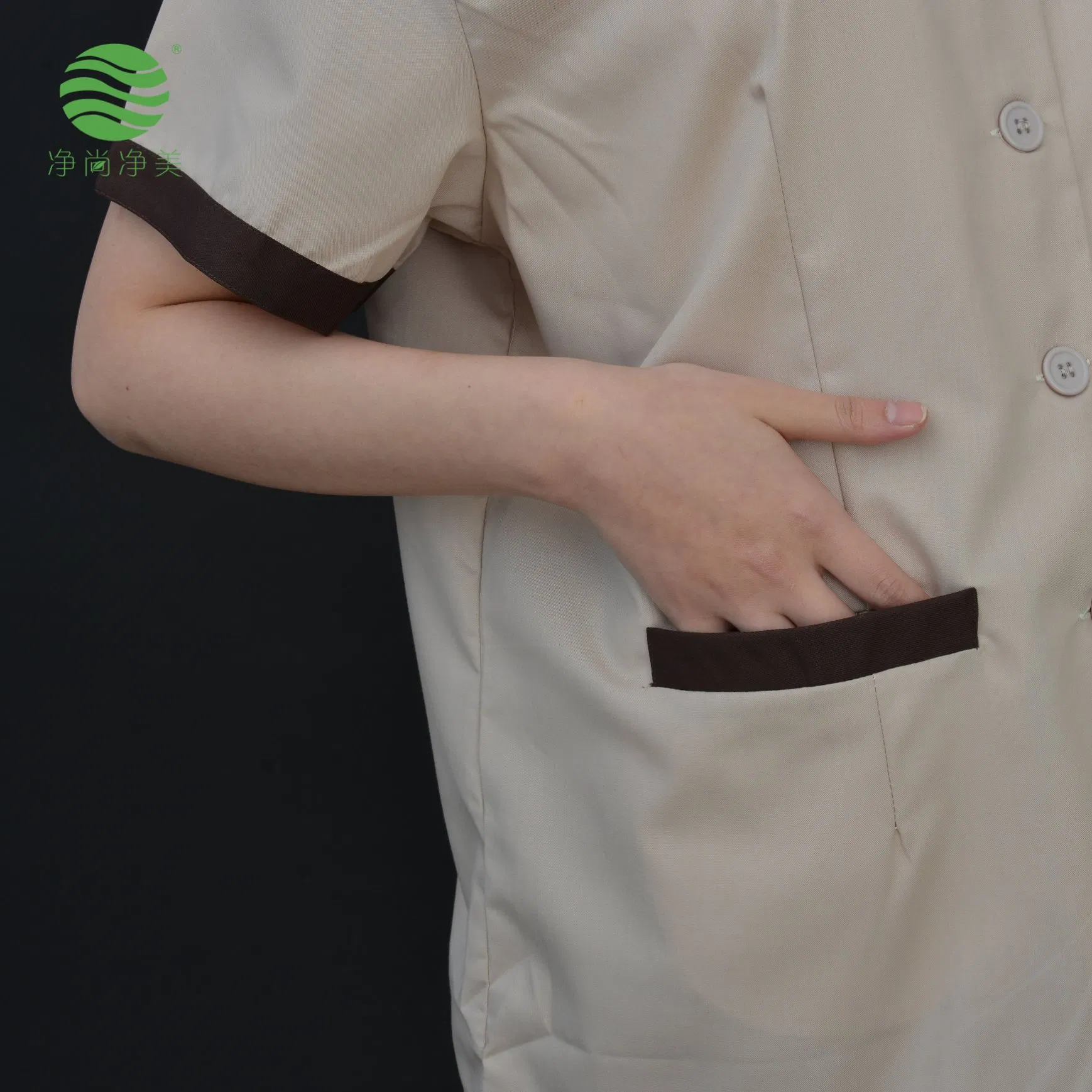 Uniforme de limpieza personalizado para el personal del hotel, ropa de servicio de limpieza de poliéster y algodón