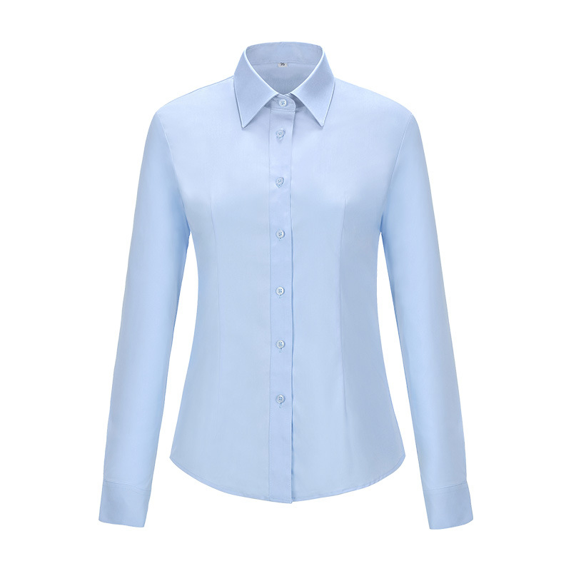 Camisa de manga larga sin plancha con logo personalizado para hombres y mujeres, camisas de oficina, uniforme de negocios