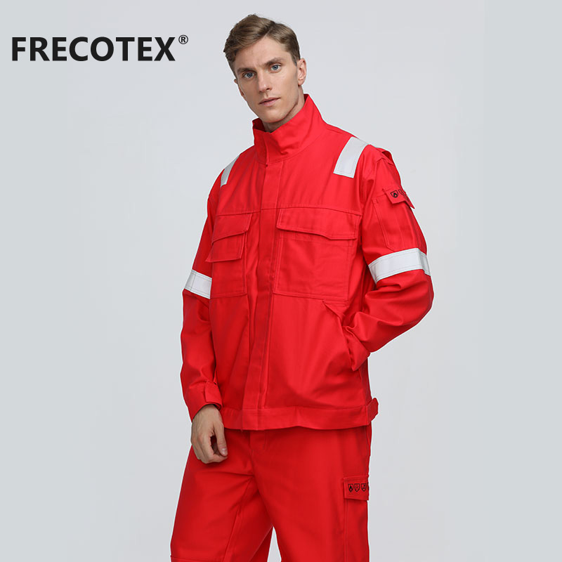 Traje de trabajo resistente al fuego rojo, ropa de seguridad, uniforme de trabajo
