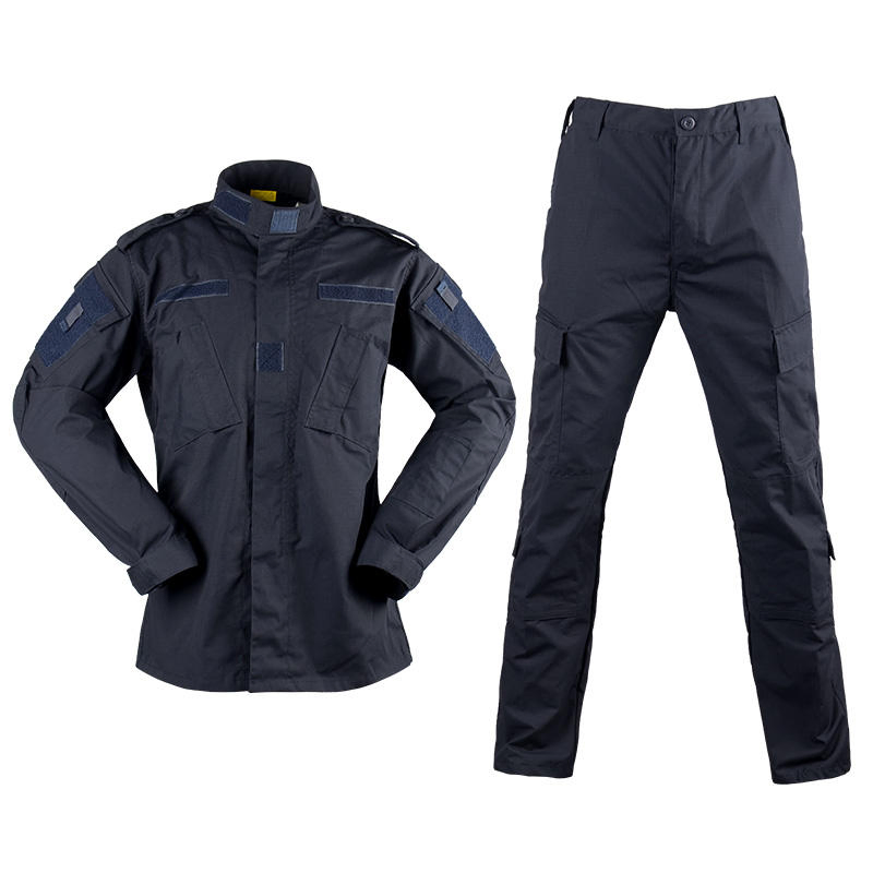 Uniforme de guardia de seguridad de camuflaje estilo ACU en azul oscuro de ripstop