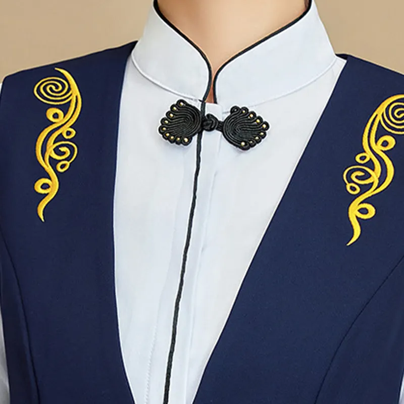 Uniforme de personal corporativo blanco personalizado 4