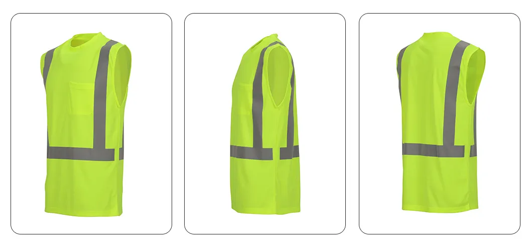 Camiseta de seguridad ligera y duradera, transpirable, de alta visibilidad y reflectante para trabajo