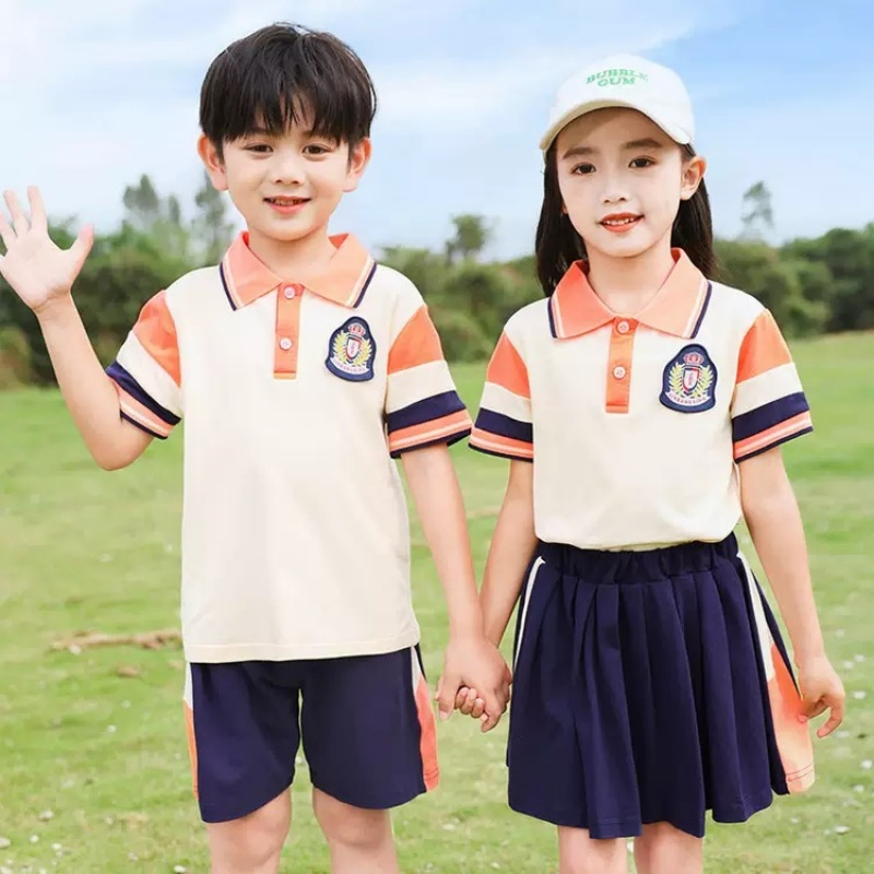 Falda de uniforme escolar y camiseta polo para niños deportivos personalizada de OEM en China