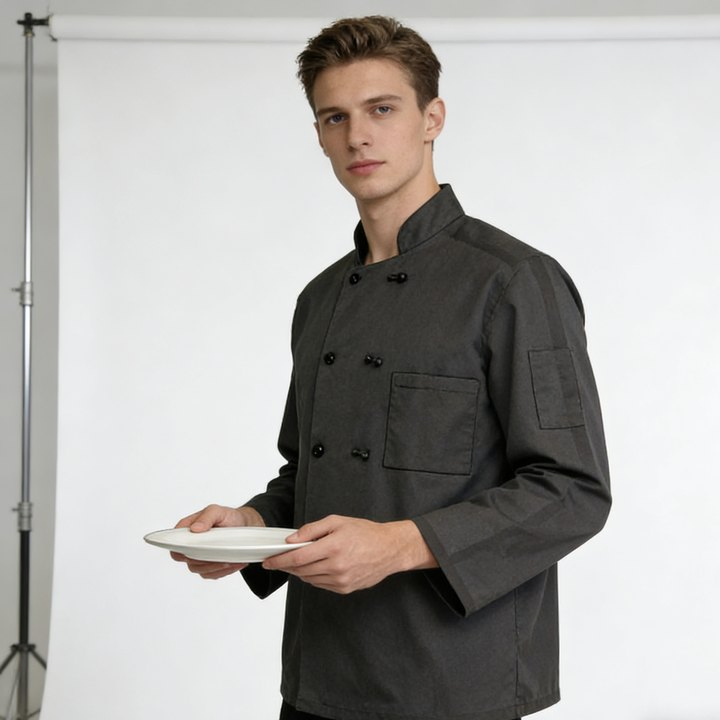 Uniforme de chef antibacterial de alta calidad para hoteles y restaurantes en oferta