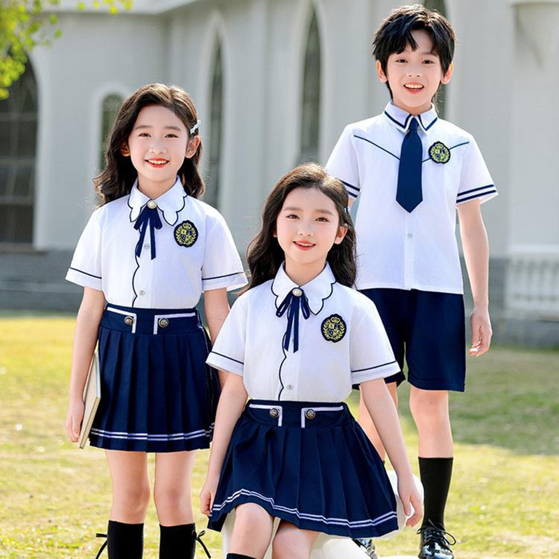Fabricación OEM Ropa de bebé sostenible de manga corta Vestido tipo twirl para infantes Uniforme escolar