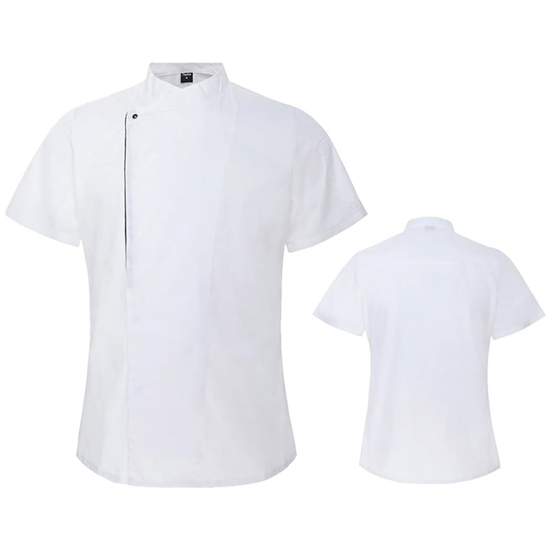 Chaqueta de chef de moda negra y blanca para restaurantes, bares y uniformes de hotel