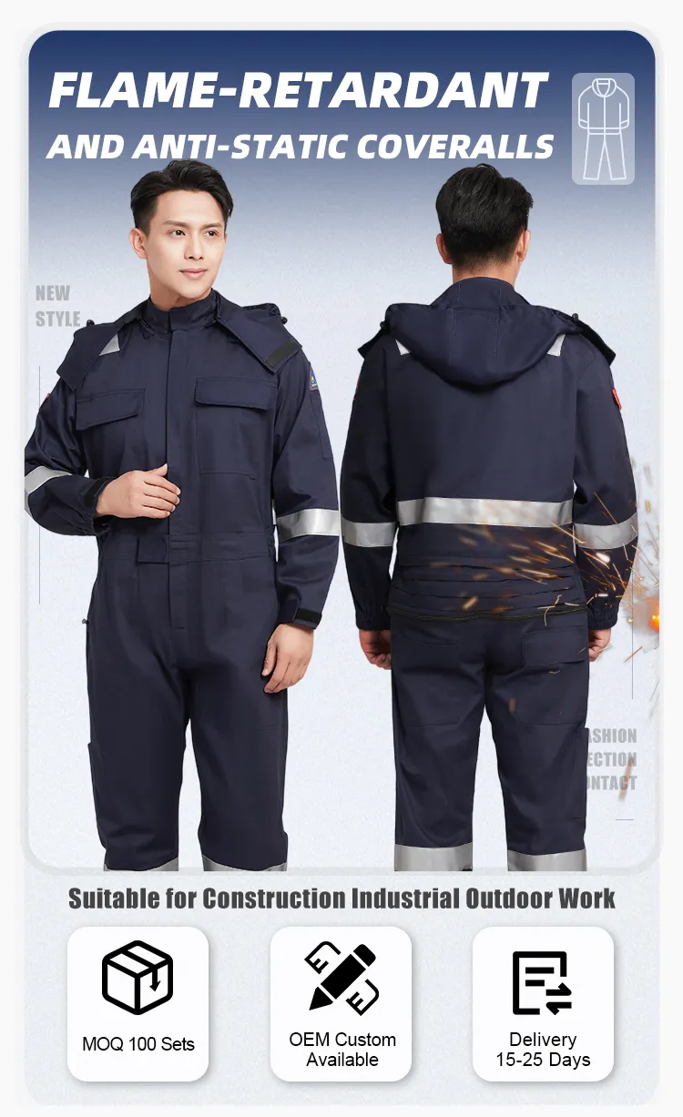 Ropa de trabajo reflectante antiestática retardante de llama para planta industrial 235GSM EPP de seguridad para todas las estaciones color personalizado