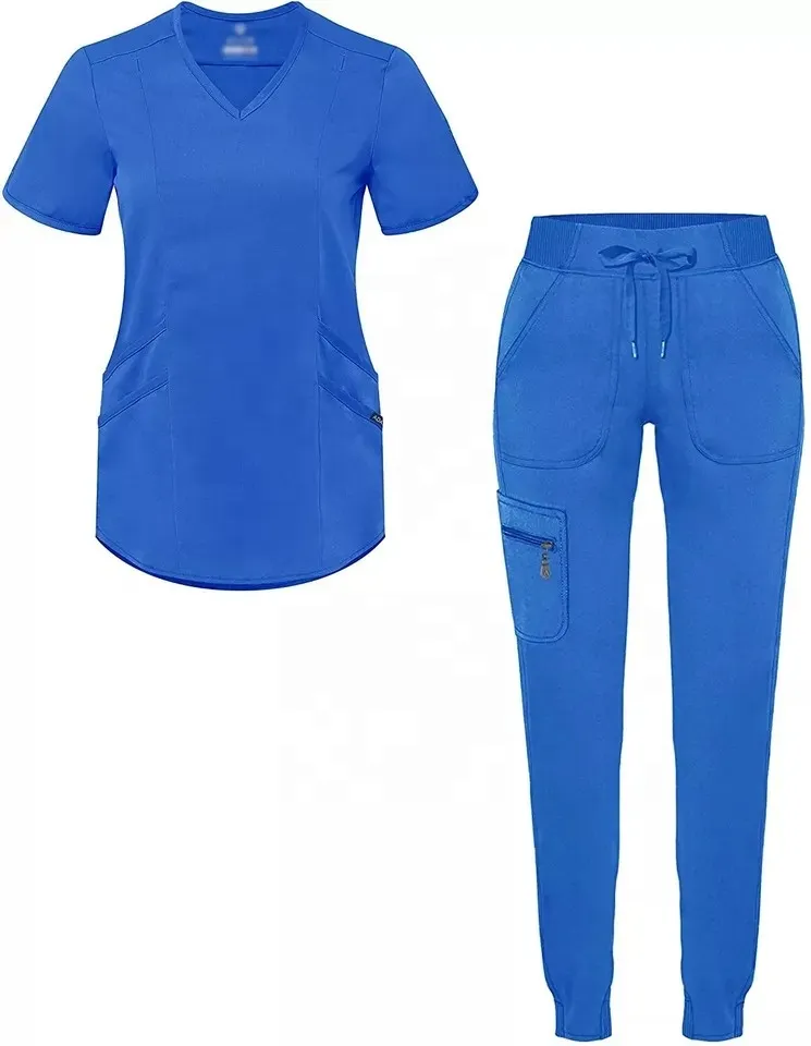 Nuevos conjuntos de joggers elásticos para mujeres, uniformes tejidos para hospitales