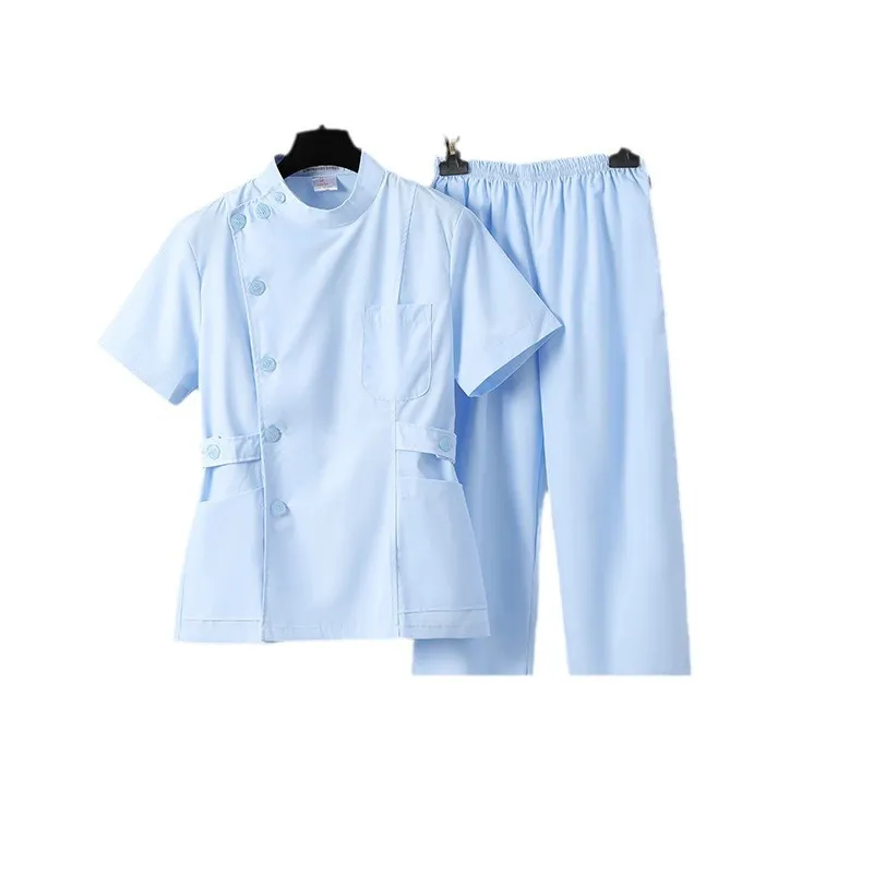 Uniforme de trabajo de enfermería cómodo para hombres, uniforme de scrubs suave, traje de doctor y enfermero, uniforme de scrubs con cuello en V, interior elástico