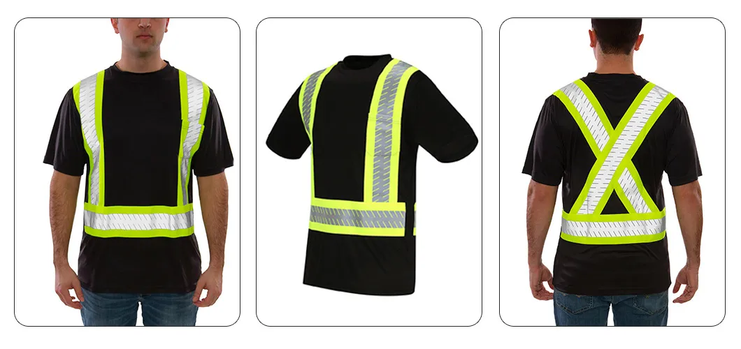 Camiseta de seguridad ligera y duradera, transpirable, de alta visibilidad y reflectante para trabajo