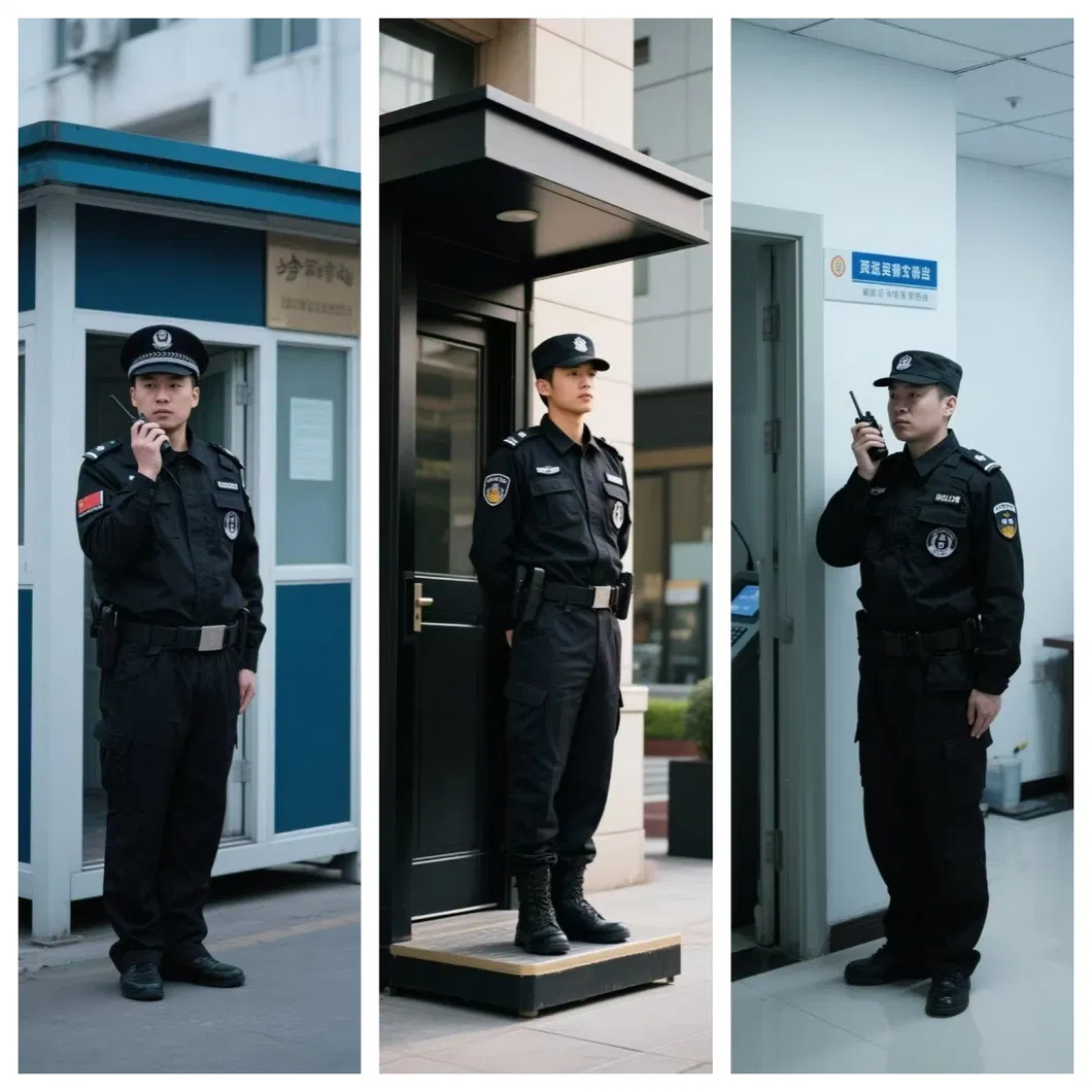 Uniforme de seguridad táctica personalizable, duradero, mezcla de poliéster y algodón para guardias corporativos