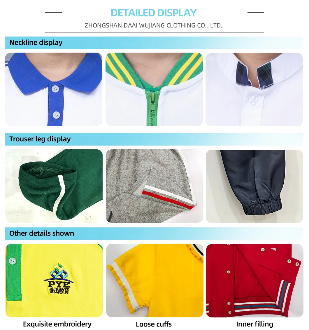 Uniforme escolar elástico de alta calidad al por mayor para escuela primaria