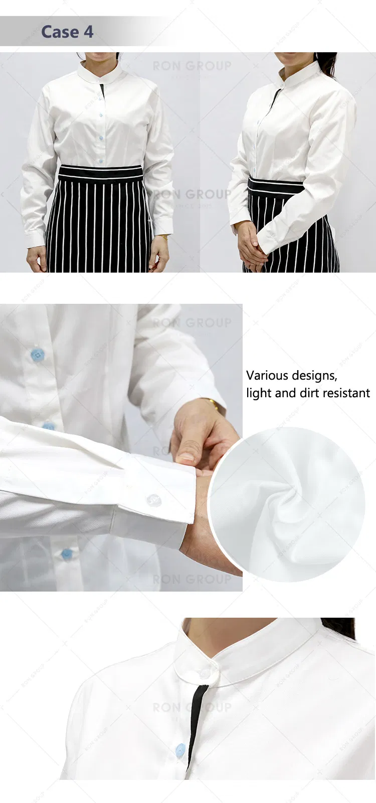 Chaqueta de uniforme de chef negra al por mayor