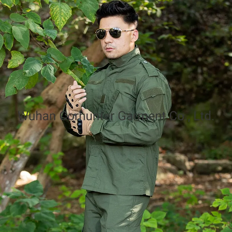 Conjunto táctico de camuflaje para hombre de manga larga a prueba de viento, estilo americano, uniforme de entrenamiento al aire libre, venta al por mayor transfronteriza, traje de entrenamiento de camuflaje para el campo al aire libre