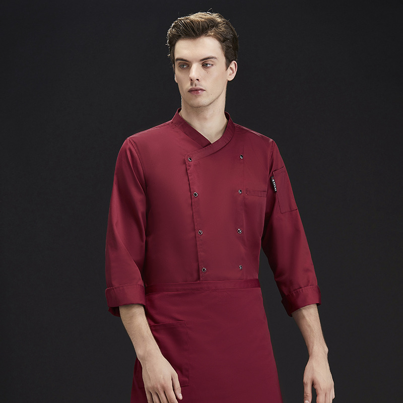 Uniforme de chef personalizado OEM para hombres, chaqueta de cocina para hotel, ropa de trabajo con logo para suministro al por mayor