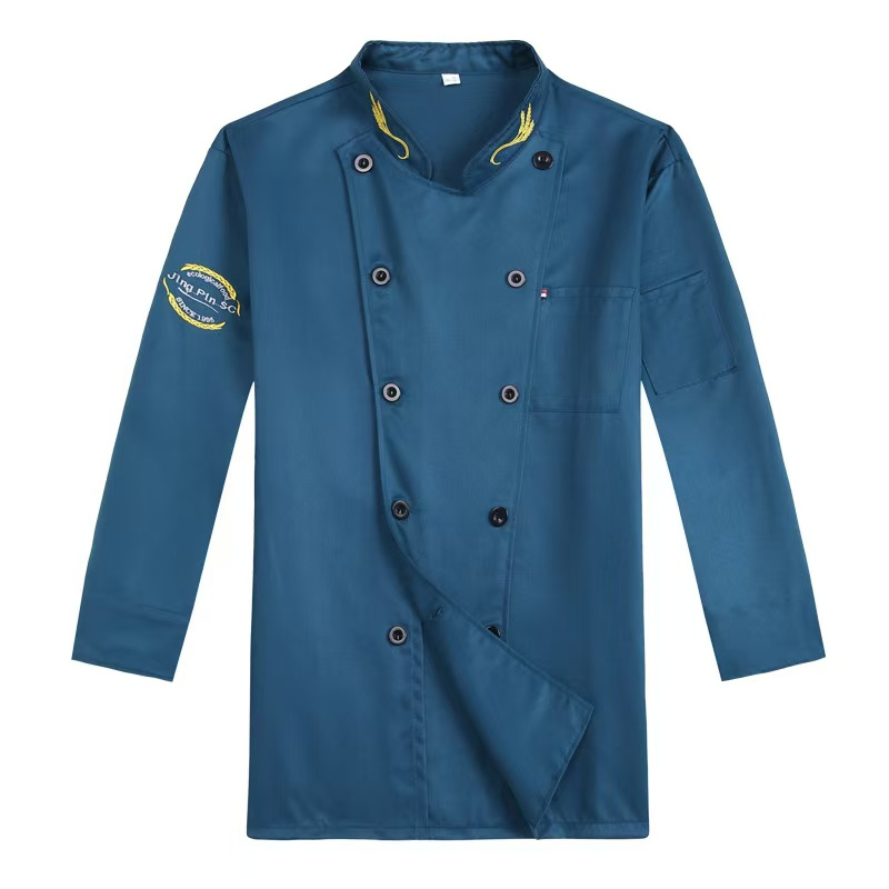 Chaqueta de chef unisex personalizada de manga larga para hombres, uniforme de trabajo de chef