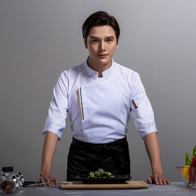 Uniforme de chef de manga larga y corta cómodo para cocina de panadería