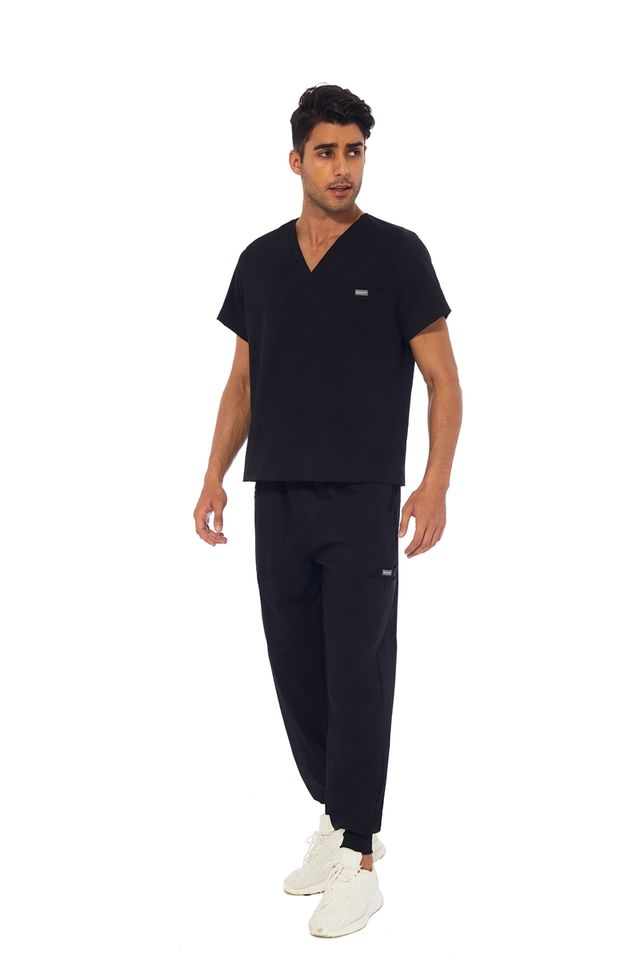 2026 Conjunto de Scrubs Quirúrgicos Médicos OEM ODM para Hombre con Cuello en V y Pantalones Jogger Uniformes de Hospital