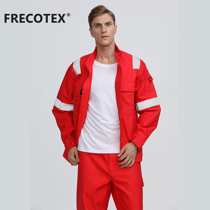 Traje de trabajo resistente al fuego rojo, ropa de seguridad, uniforme de trabajo