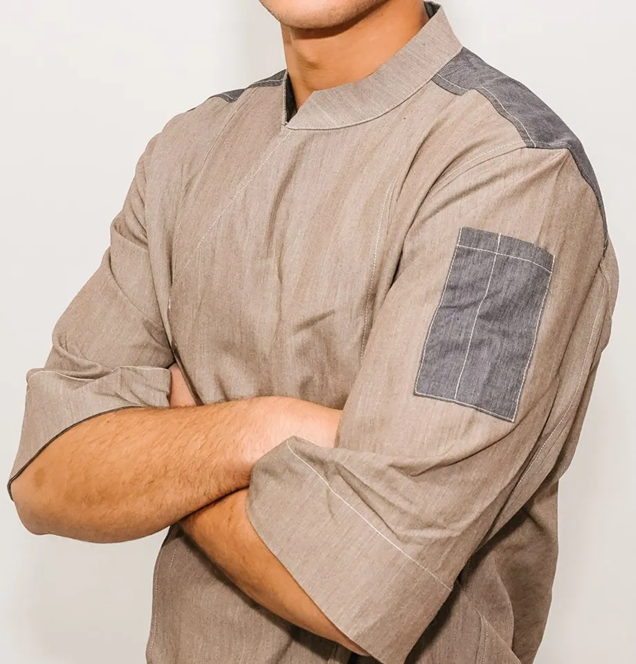 Uniforme de chef de manga corta en algodón