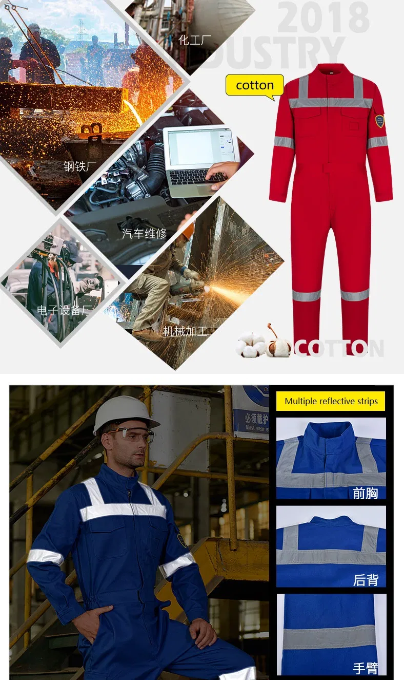 Fabricante de ropa de trabajo de manga larga para la seguridad en fábricas, uniforme profesional de trabajo