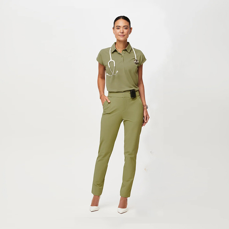 Conjuntos de uniformes de polo con hombros caídos, scrubs elásticos, uniforme médico, scrubs de hospital, scrubs de enfermería