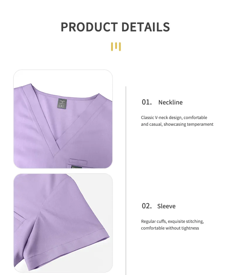 Uniforme de enfermera cómodo con spandex de cuatro direcciones