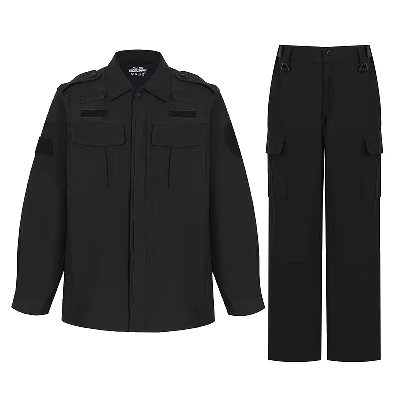 Uniformes de Seguridad Tácticos Azul Marino - Camisas de Trabajo de Manga Larga con Cierre Completo para Equipos de Patrulla de Hombres y Mujeres