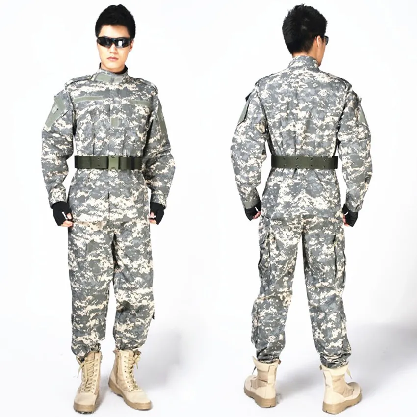 Uniforme táctico de seguridad para hombres en camuflaje digital azul, impermeable y transpirable