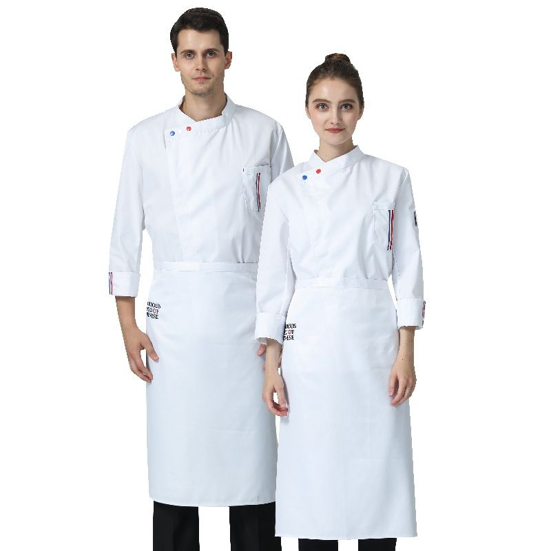 Camisa de uniforme de chef de cocina unisex, transpirable, de mangas largas, chaqueta de chef, ropa de trabajo para hombres, uniforme de trabajo al por mayor