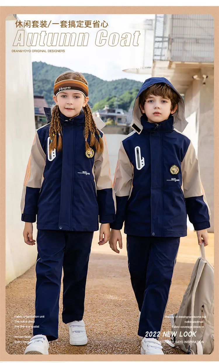 Juego de 3 piezas Traje para niños Escuela Primaria Hotel Venta uniforme de invierno Nuevo estilo 2024