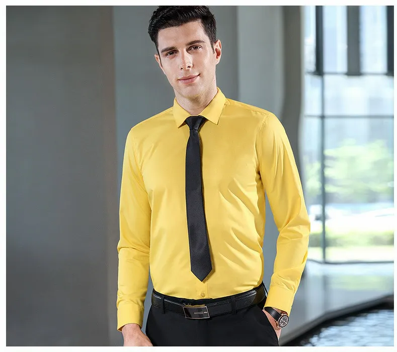 Camisa de manga larga sin plancha con logo personalizado para hombres y mujeres, camisas de oficina, uniforme de negocios