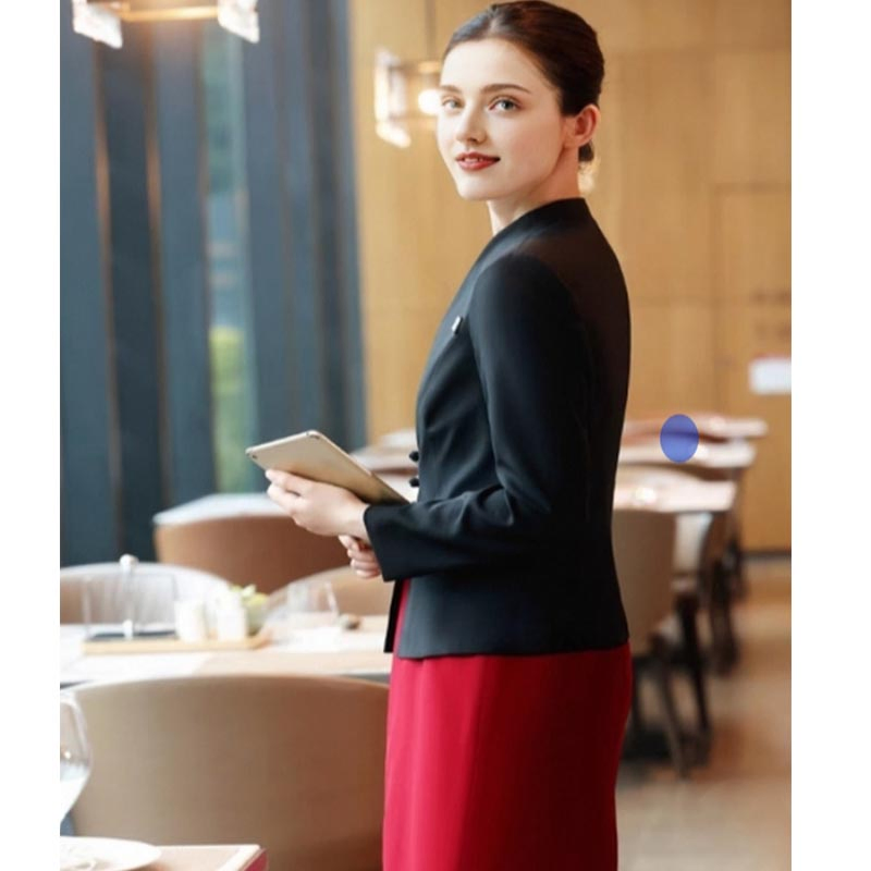 Vestido de recepción de traje profesional para mujeres, uniforme de gerente de manga larga para el personal del hotel