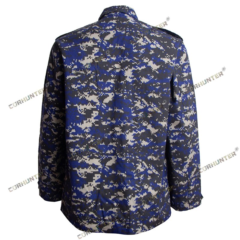 Uniforme táctico de entrenamiento al aire libre de camuflaje para hombres, chaqueta y pantalones tácticos, uniforme de seguridad de entrenamiento, uniforme digital marino azul marino personalizado de Ghana