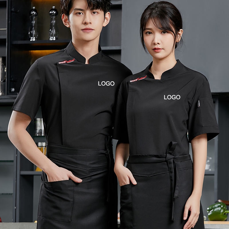 Uniforme de chef de manga corta para el personal de cocina de hotel y restaurante