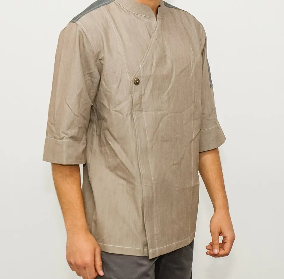 Uniforme de chef de manga corta en algodón