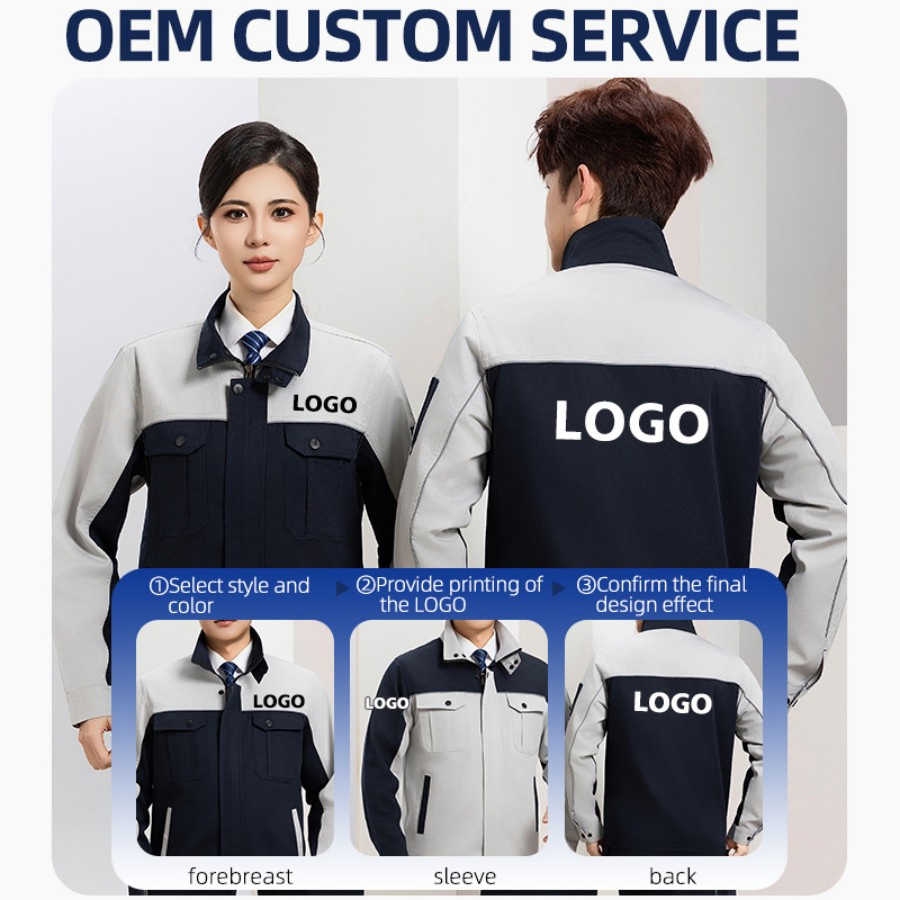 Chaqueta y pantalones de trabajo de uniforme de visibilidad alta 65 poliéster 35 algodón para planta petroquímica, atuendo de temporada todo el año, color personalizado