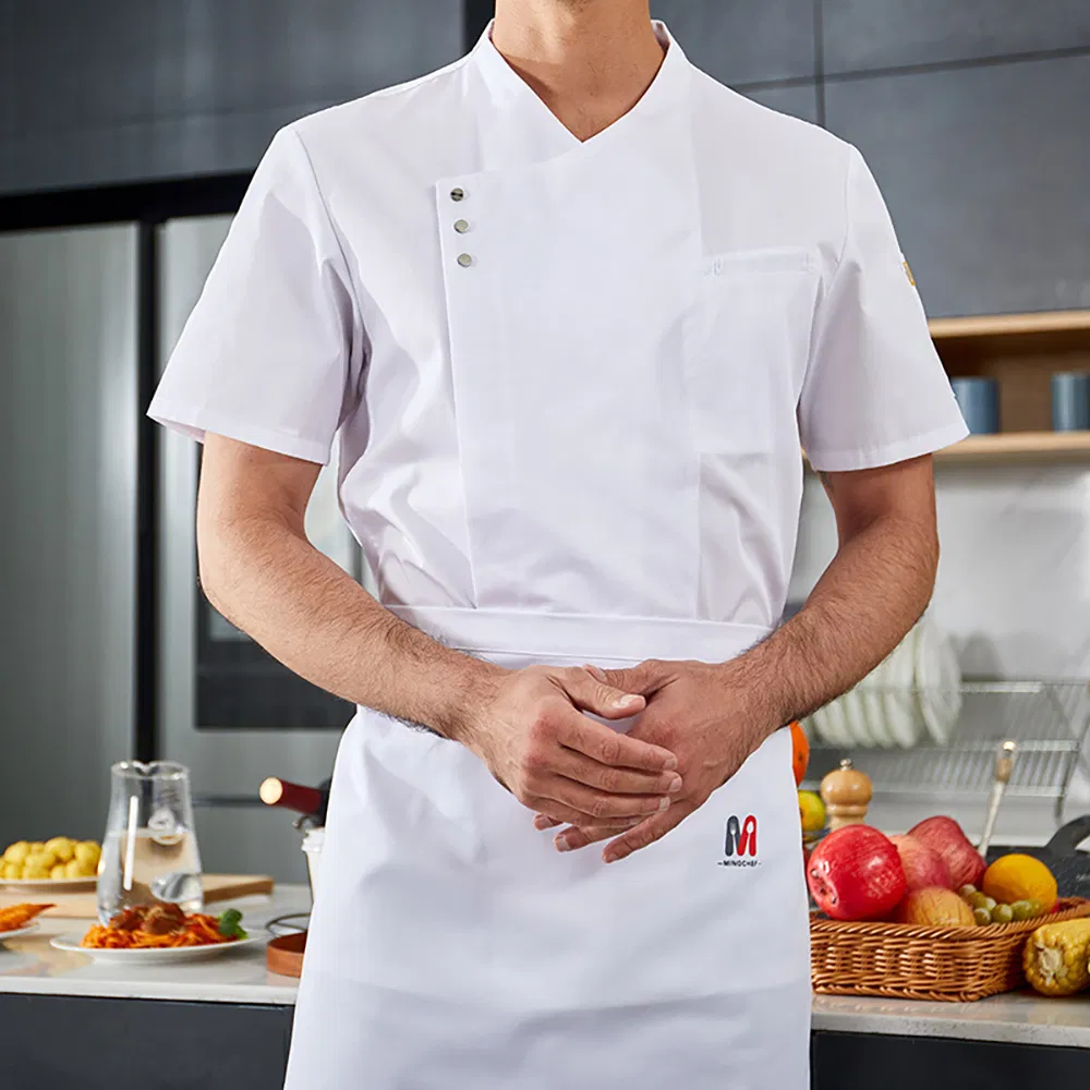Uniforme de moda para chef de tela de algodón, chaqueta de chef para pastelería, ropa de trabajo para hotel