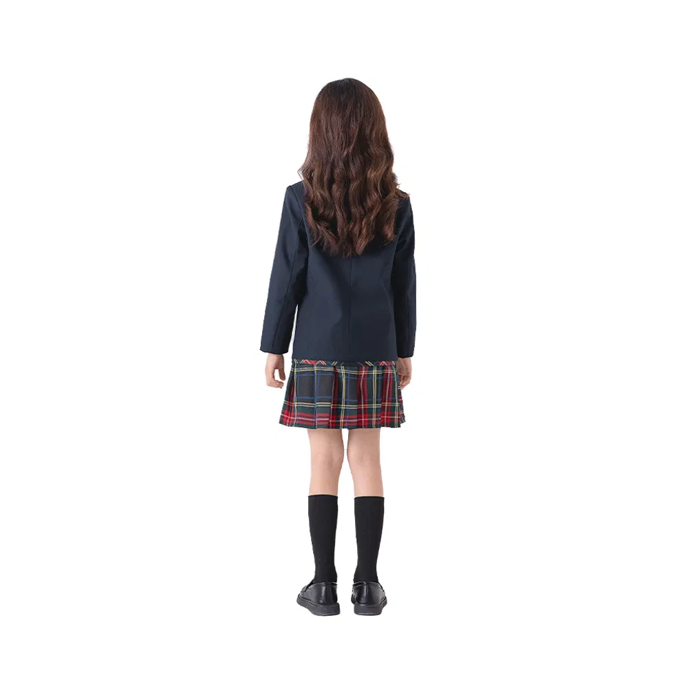 Uniforme escolar de estilo deportivo de verano en algodón puro a rayas amarillas con insignia personalizada