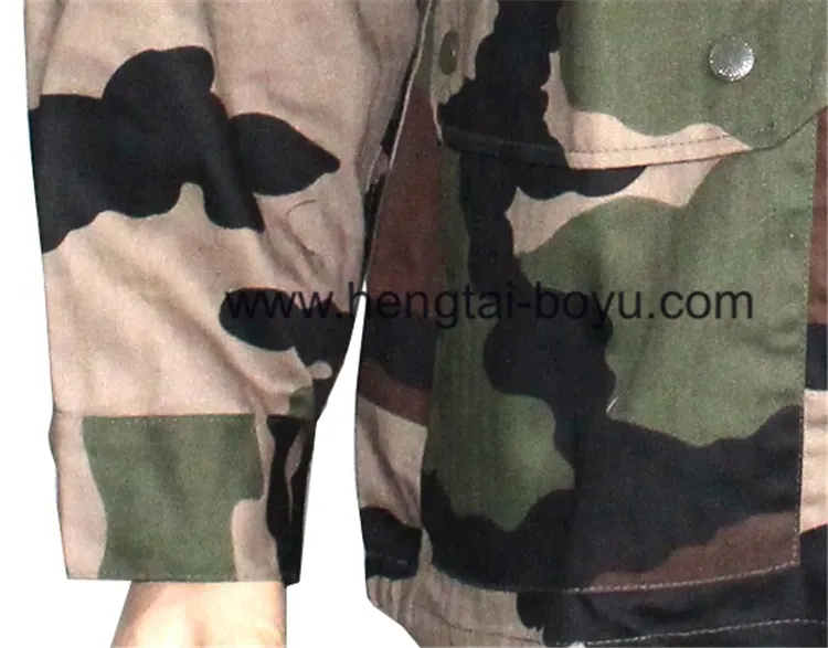 Suministro de fábrica estilo camuflaje de soldados franceses F1 F2 proveedor de tela de uniforme de soldados