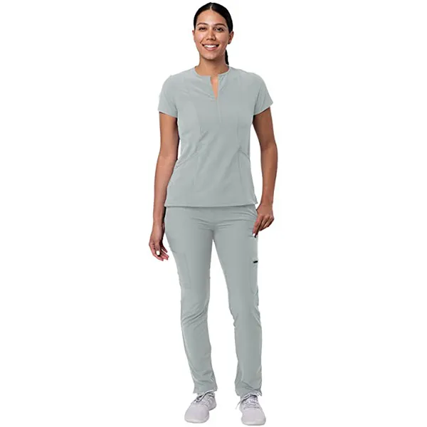 Conjunto de Uniformes Médicos de Top y Pantalones con Cuello en V para Mujeres