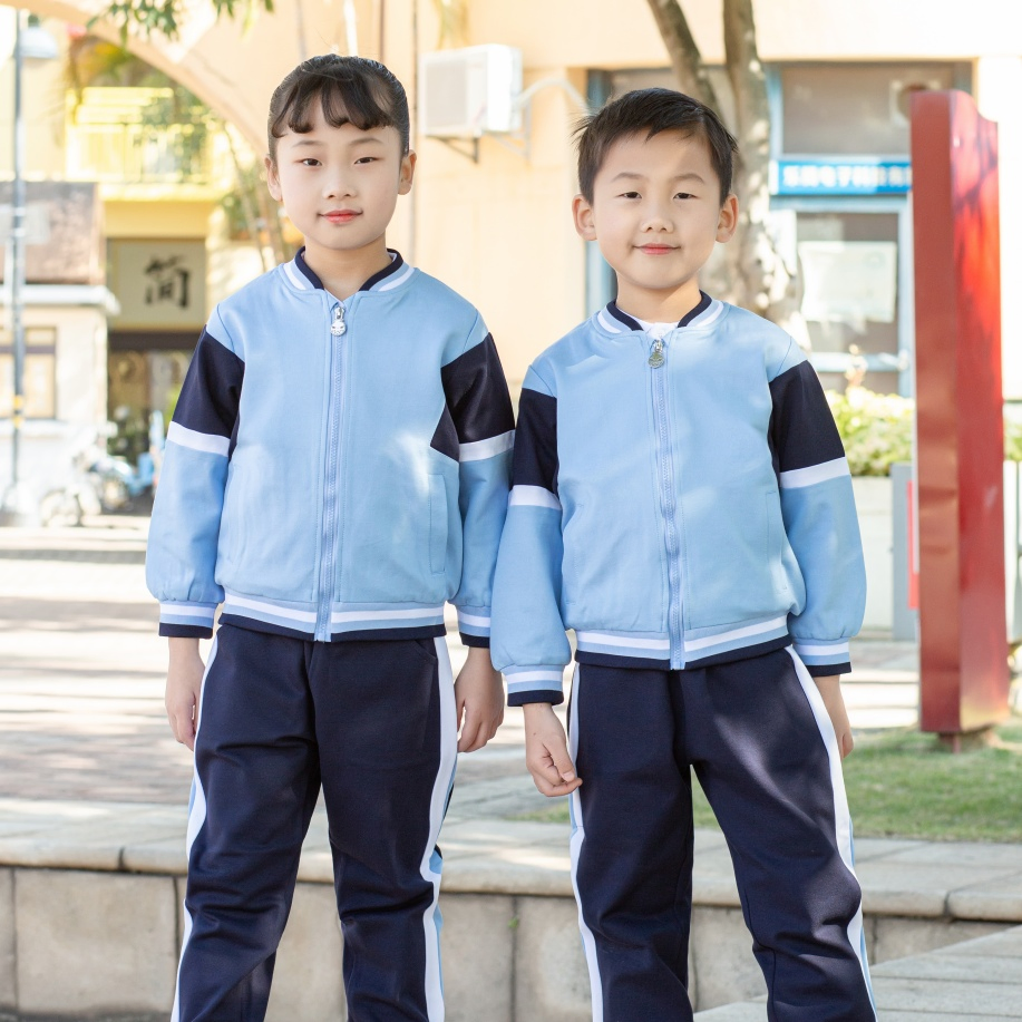 Ropa escolar clásica de ajuste resistente al encogimiento de marca propia para niños, uniforme para escuela privada